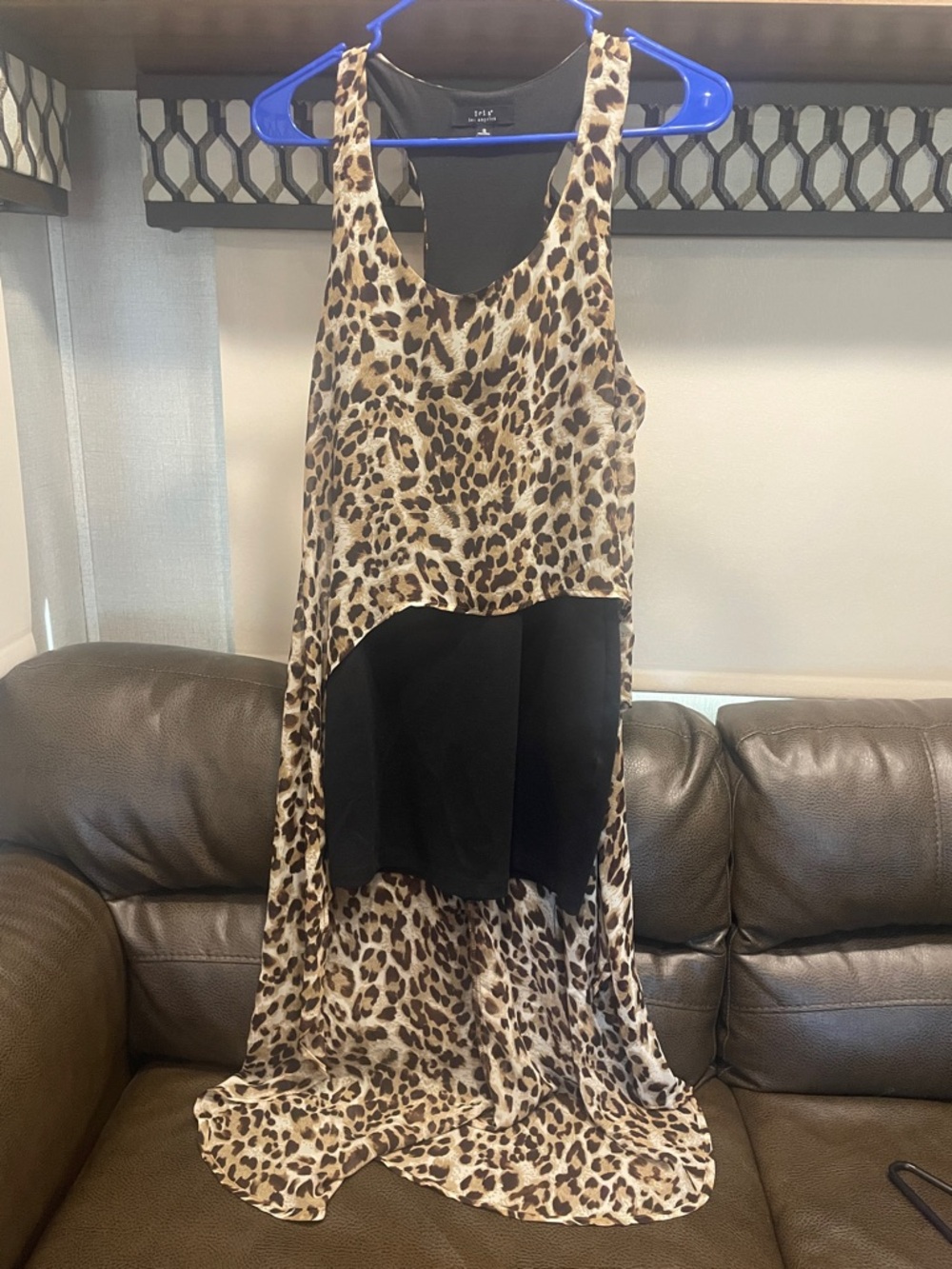 High low sheer cheetah mini dress